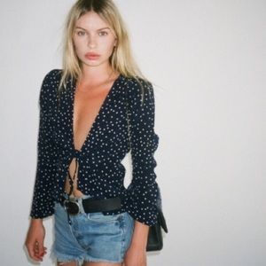 Realisation Par Bianca Top in Navy Star Size Small